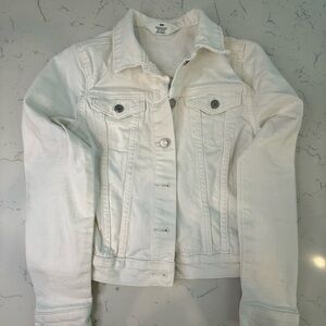 H&M White Denim Jean Jacket Classic Style